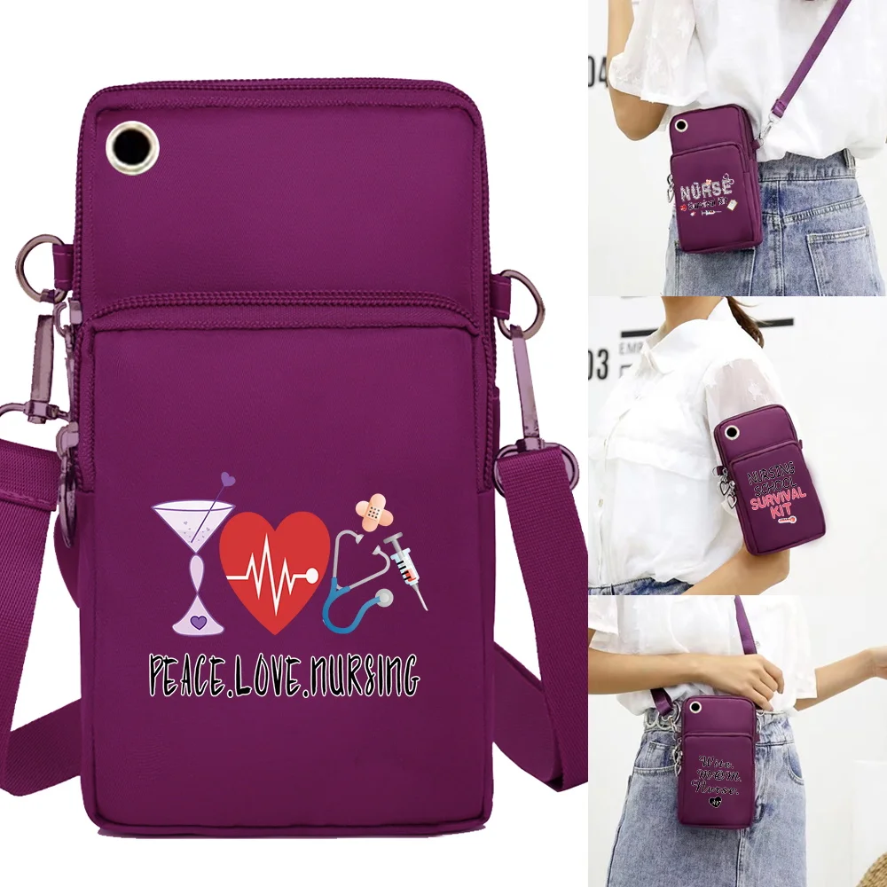 Waterproof Mobile Phone Bag for Iphone/Huawei/Xiaomi/Samsung Universal Nurse Series Cell Phone Case Women Wrist Pack Coin Purse