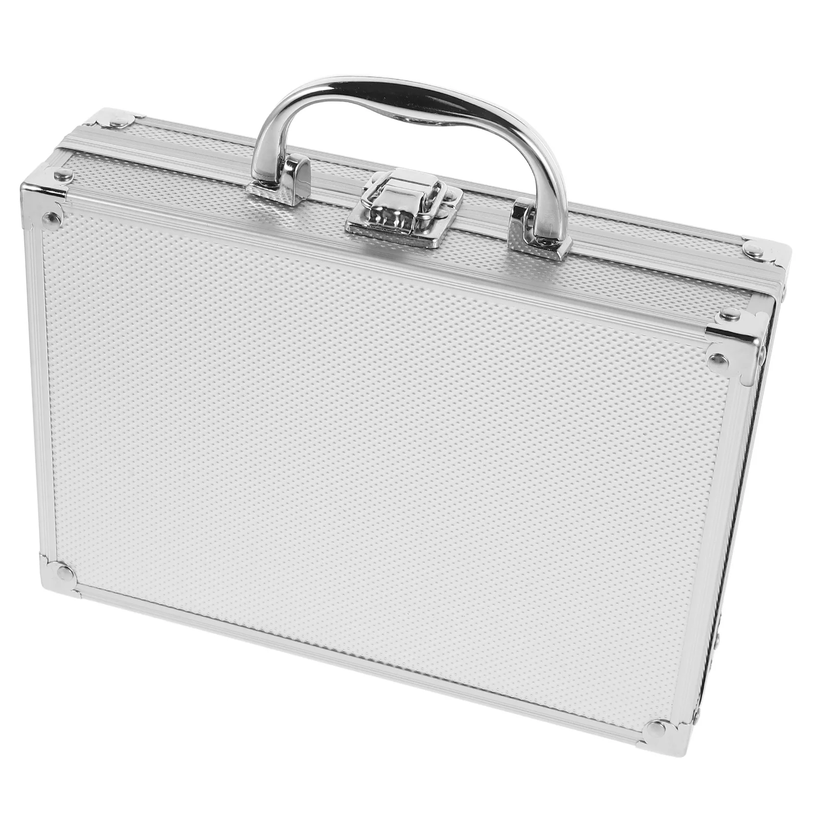 

Aluminum Toolbox Shockproof Case Large Capacity Multifunctional Design Durable Alloy Materials Hard Briefcase Black Color