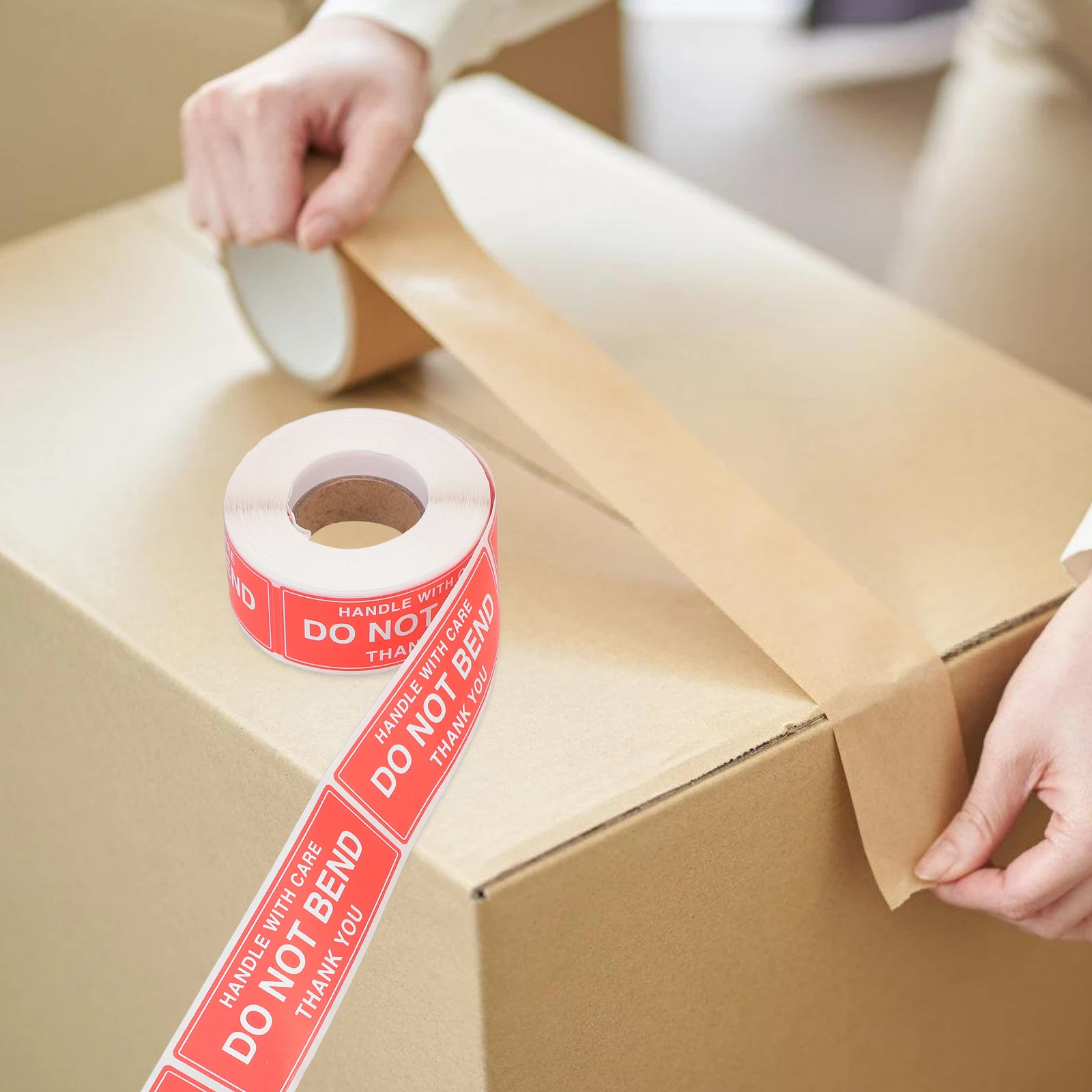 

1 Roll Do Not Bend Adhesive Warning Stickers For Shipping Fragile Packages Packaging Moving Boxes Handle Care Self-Adhesive