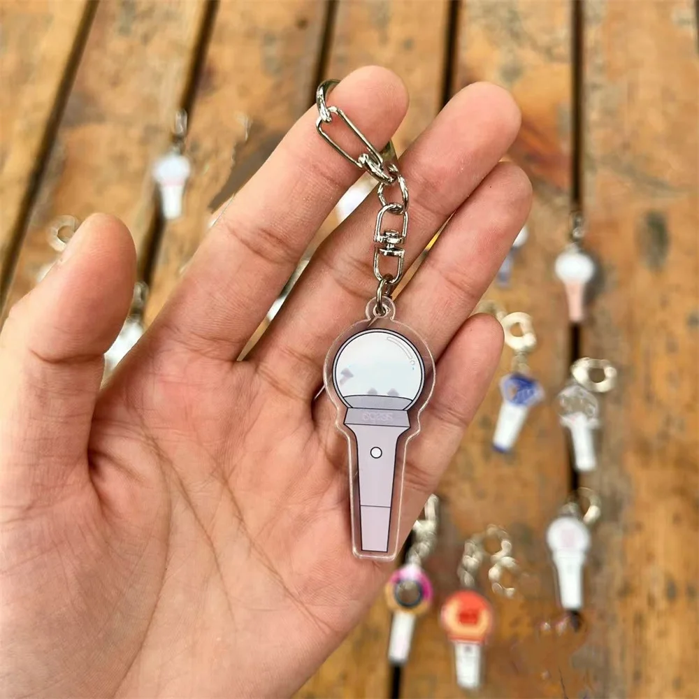 Kpop New Acrilyc Lightstick Keychain RIIZE ZB1 GOT7 Double Side Printing Keyring Gidle ITZY BABYMONSTER Fans Gift Collection