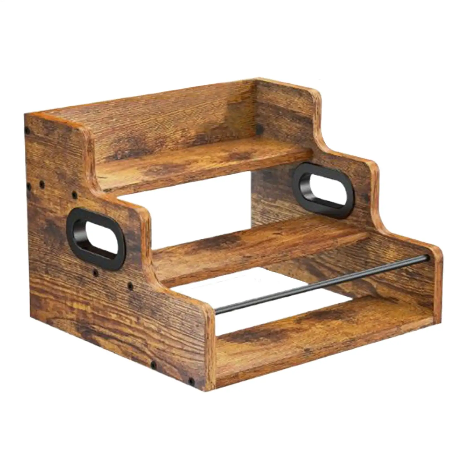 

Bar Shelves For Liquor Bottles Coffee Syrup Rack Organizer 3-Tier Wood Vintage Wine Bottle Organizer For Enthusiasts Collectors