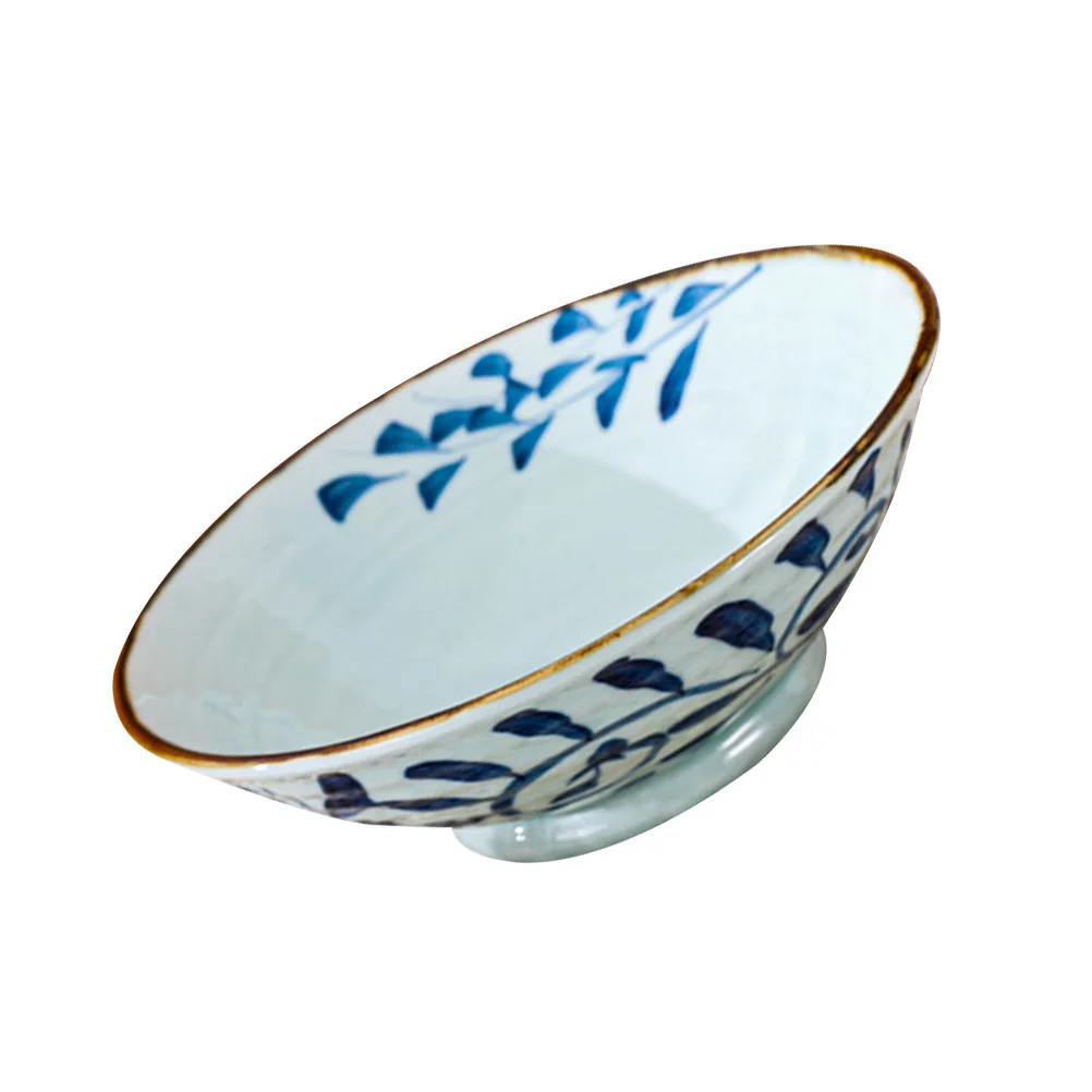 

Ceramic Snack Bowl Japanese Cuisine Colored Pattern Safe Big Salad Soup Noodle Dessert Fruit Oatmeal Decoration Gift