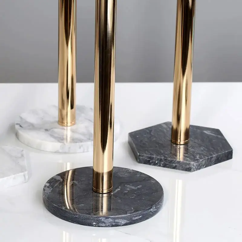 Marble Desktop Rack Tissue Paper Holder Stainless Steel Storage Organizer Shelf Home Toilet Desktop Paper Holder