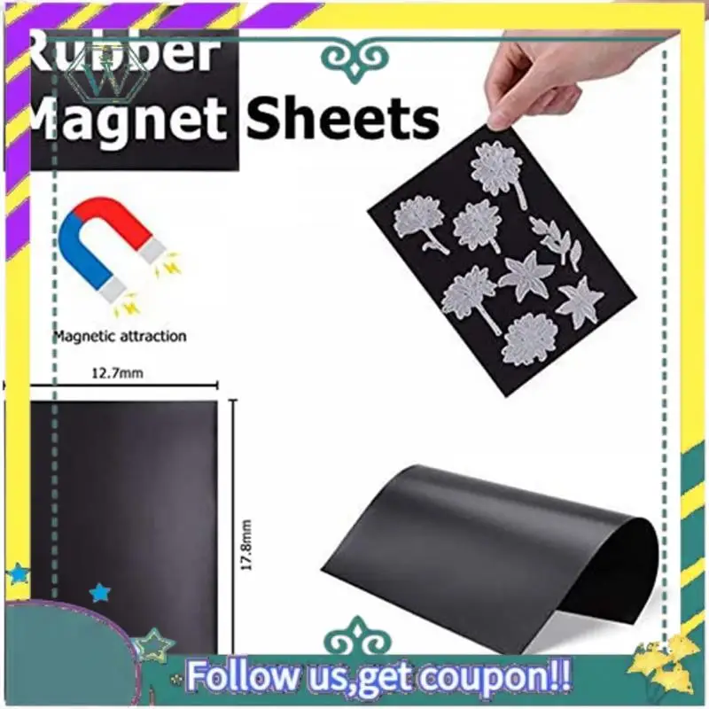 

NEW 10PCS Rubber Magnetic Sheets 0.5Mm Thickness With 10PCS Clear Stamp Die Storage Pocket Stencil Organizer For Card Making