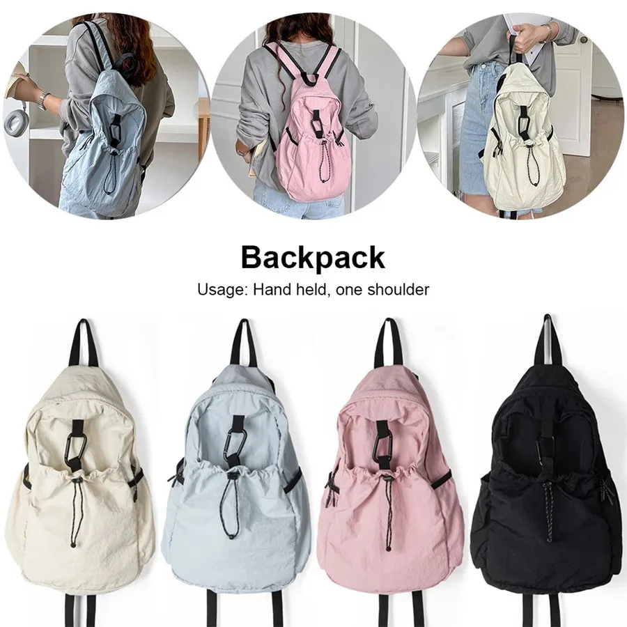 Casual Fashion Lightweight Backpacks For Women Nylon Soft Color Stitching Travel Bag Teenage Girls Student Backpack Korean Style