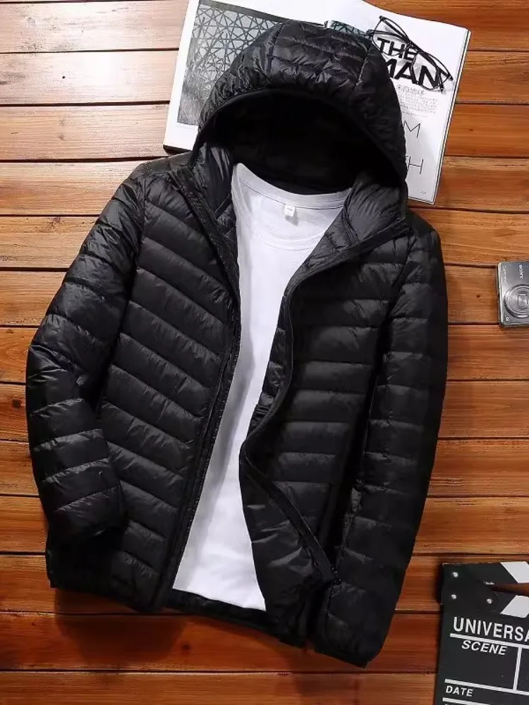 

Men's Casual ort Lightweight Ultra-Thin Hooded down Cotton Jaet Autumn Winter Stand Fit Warm Daily Wear Outerwear