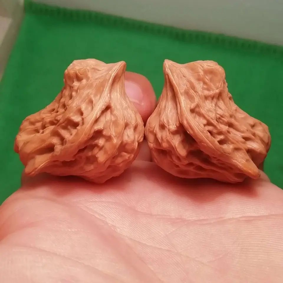 Rare Natural Bird Shaped Chinese Wenwan Walnuts 1 Pair Mini Palm Play Hand Massage Stress Relief Collectible Desktop Decor Gift