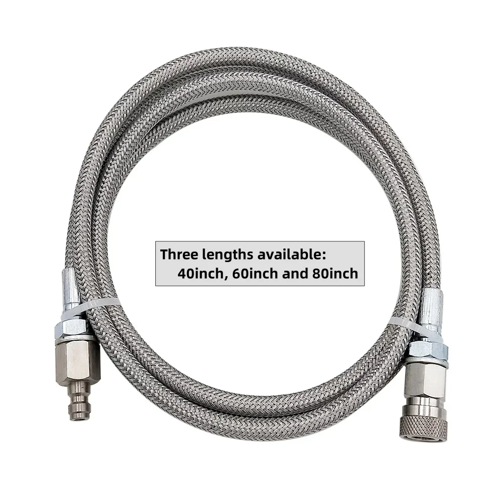 Wąż wysokociśnieniowy Wlot ze stali nierdzewnej Wave Whip Extension Tube 40''/60''/80'' Długość z szybkozłączem 8MM