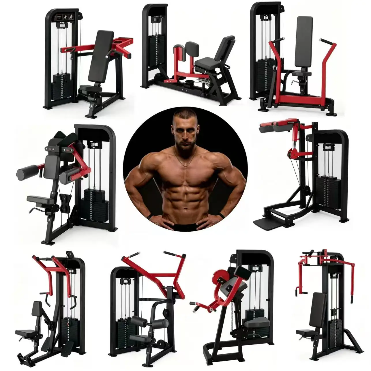 Commercial Complete Set of Fitness Equipment Durable Adjustable Plate-loaded Steel Arms & Chest Strength Training Gym Equipment