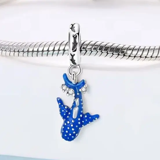 925 Sterling Silver Original Charm For Woman Noctilucent Whale Shark Ocean Pendant Fit Beads Bracelet Making Fashion Jewelry