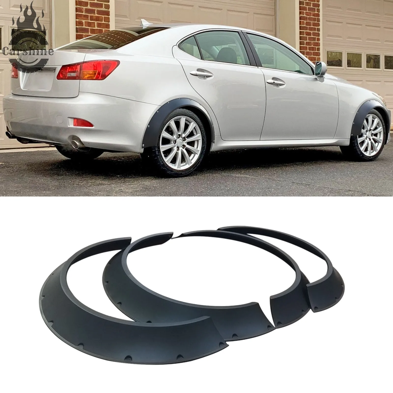 

Для LEXUS IS250: Черные расширители колесных арок (фендеры) Wide Body, комплект из 4 шт.