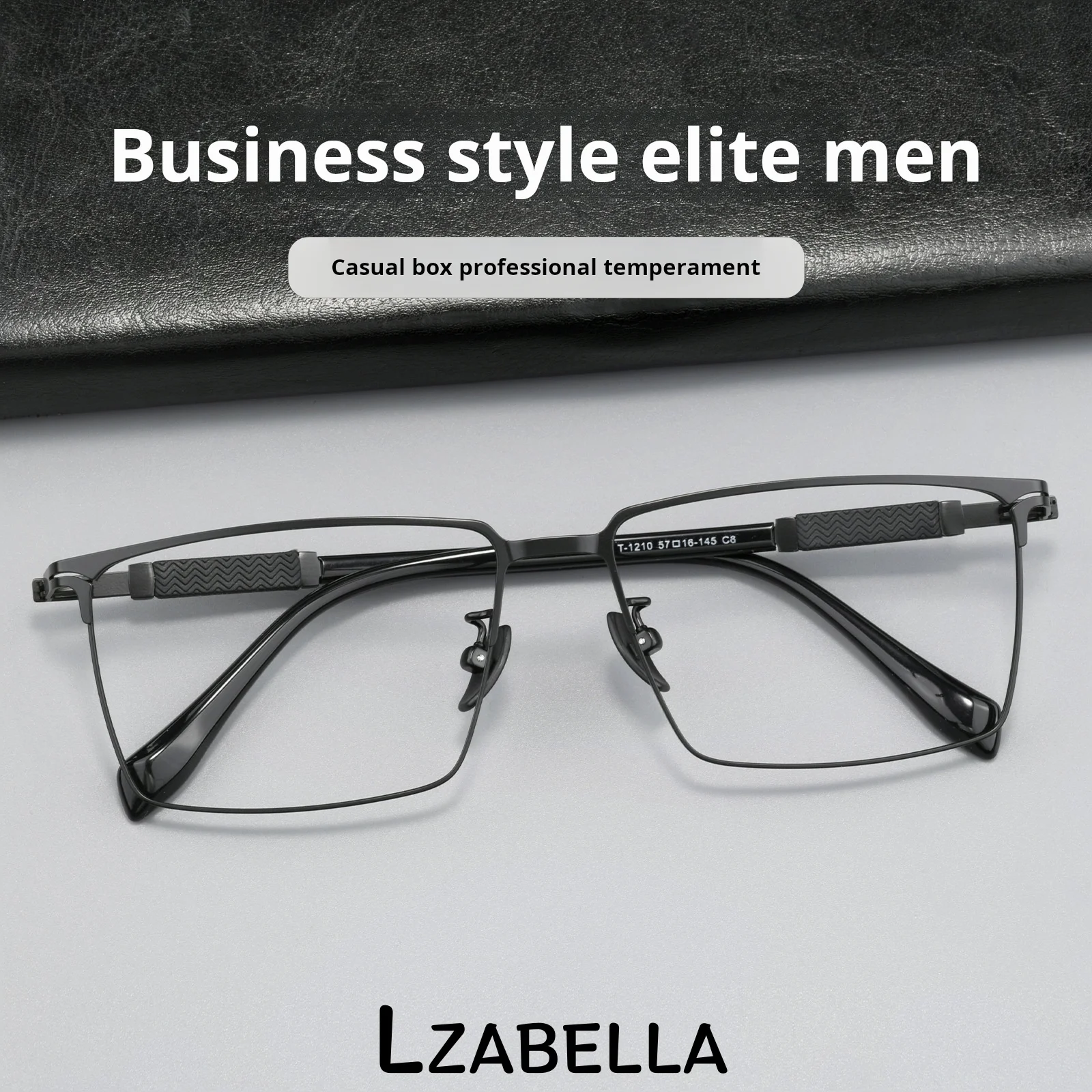 

Ультралегкая квадратная оправа для деловых очков Lzabella с суперэластичными дужками для мужчин с крупным лицом, высококачественная оправа T1210X