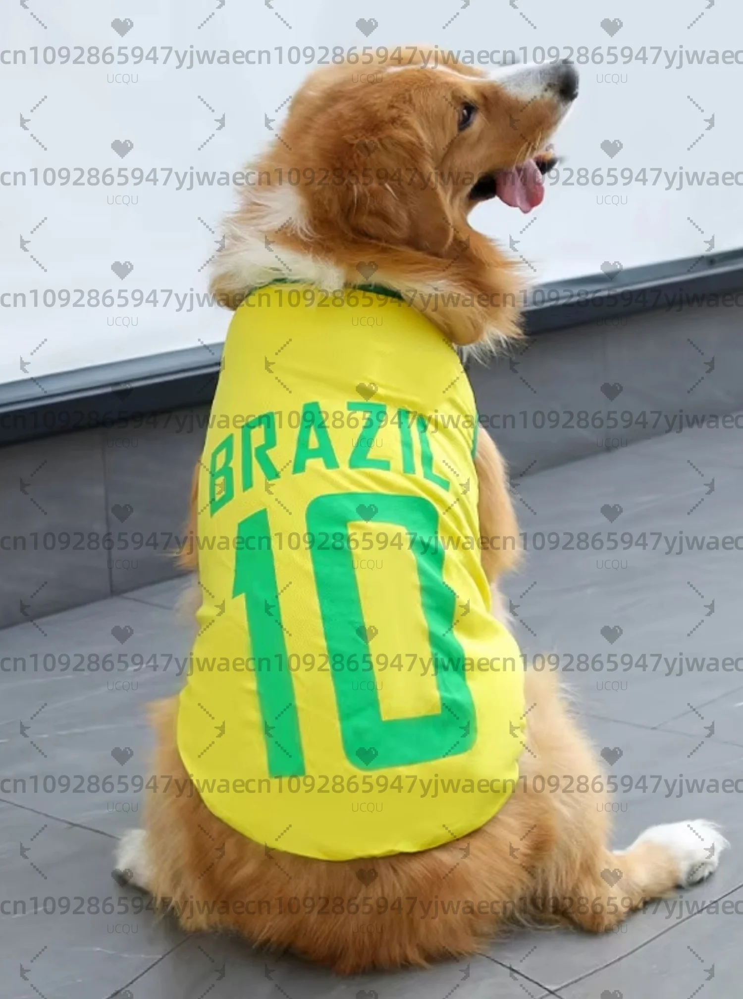 VESTIDO PARA CÃES BRASIL NO.10, Camiseta de Futebol Macia e Respirável para Cães, Estilo de Torcedor de Equipe Esportiva, Confortável e Bonito