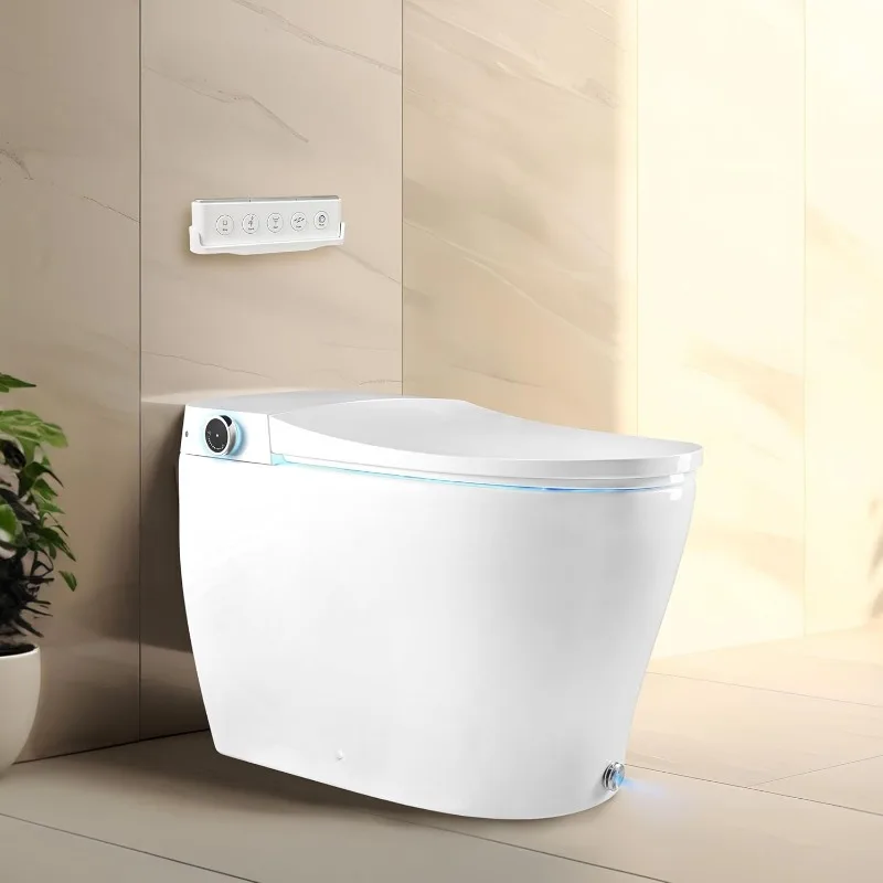 Intelligent Elongated Bidet Toilet Instant Heated Water,Dryer, Seat Quick Drying Cyclone-Dri Tech,Walk Away Auto Power-Flush,