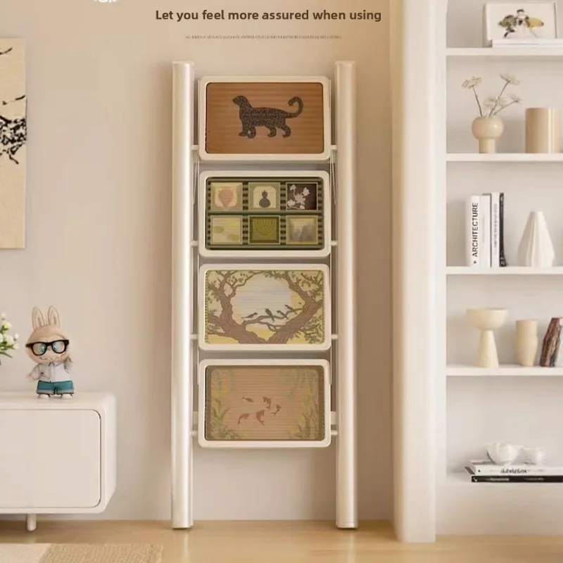 Foldable A Frame Step Ladder Vintage Indoor Plant Ladder Multi Purpose Multi Functional Step Ladder Thickened Step Ladder
