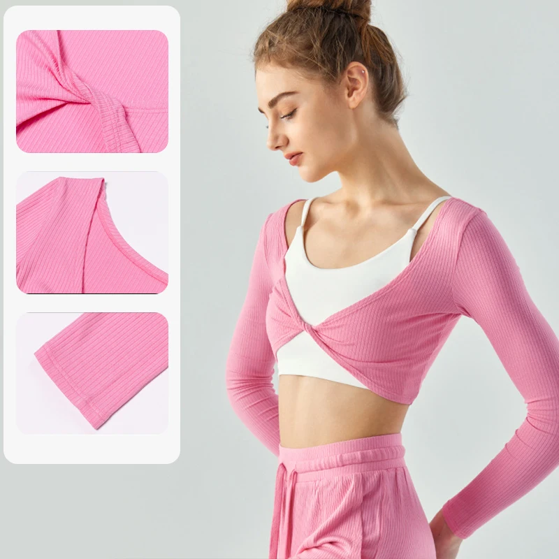 INLUMINE Lightweight Yoga Clothing Slim Sexy Long Sleeved Women Gym Running Sports Fitness Top Street Wear Blouse Short Section