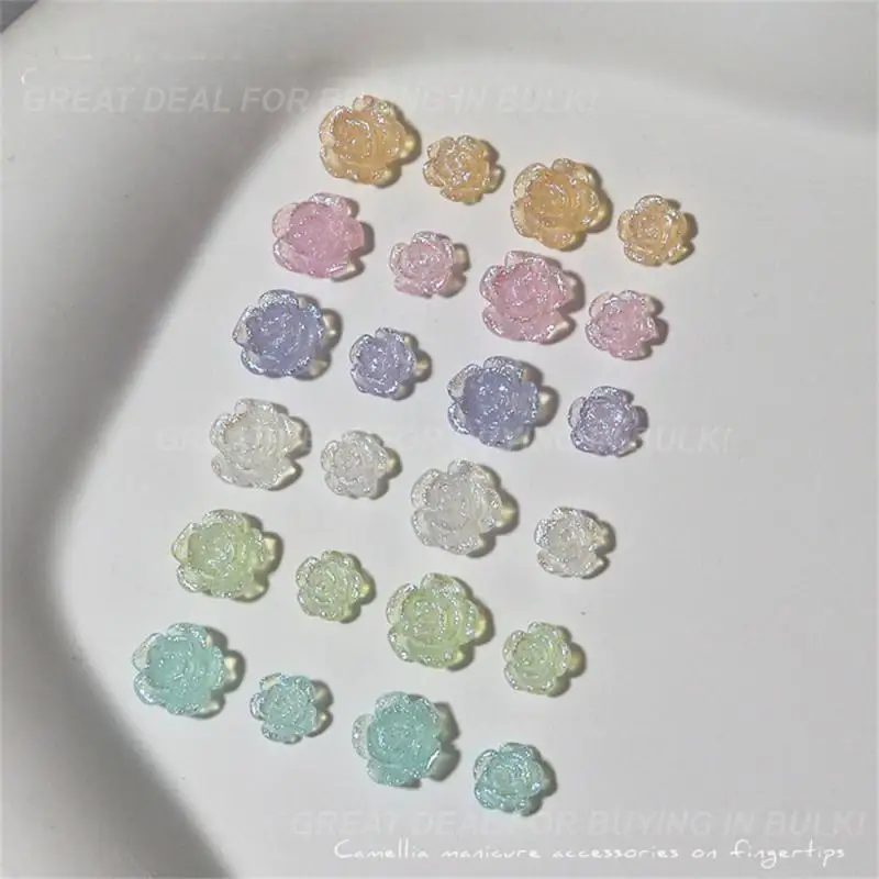 อุปกรณ์ตกแต่งเล็บที่หรูหราสวยงามอุปกรณ์เสริมเล็บที่สวยงาม dekorasi Mawar ทันสมัยที่น่าสนใจอุปกรณ์เสริมเล็บผสมที่ไม่ซ้ำกัน