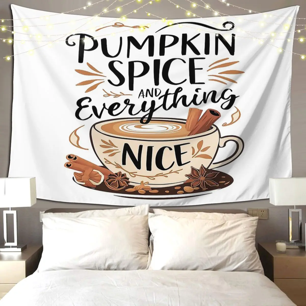 

Красивый гобелен с тыквой, специями и другими вещами, настенный подвесной эстетический домашний декор, гобелены для гостиной, спальни, спальни