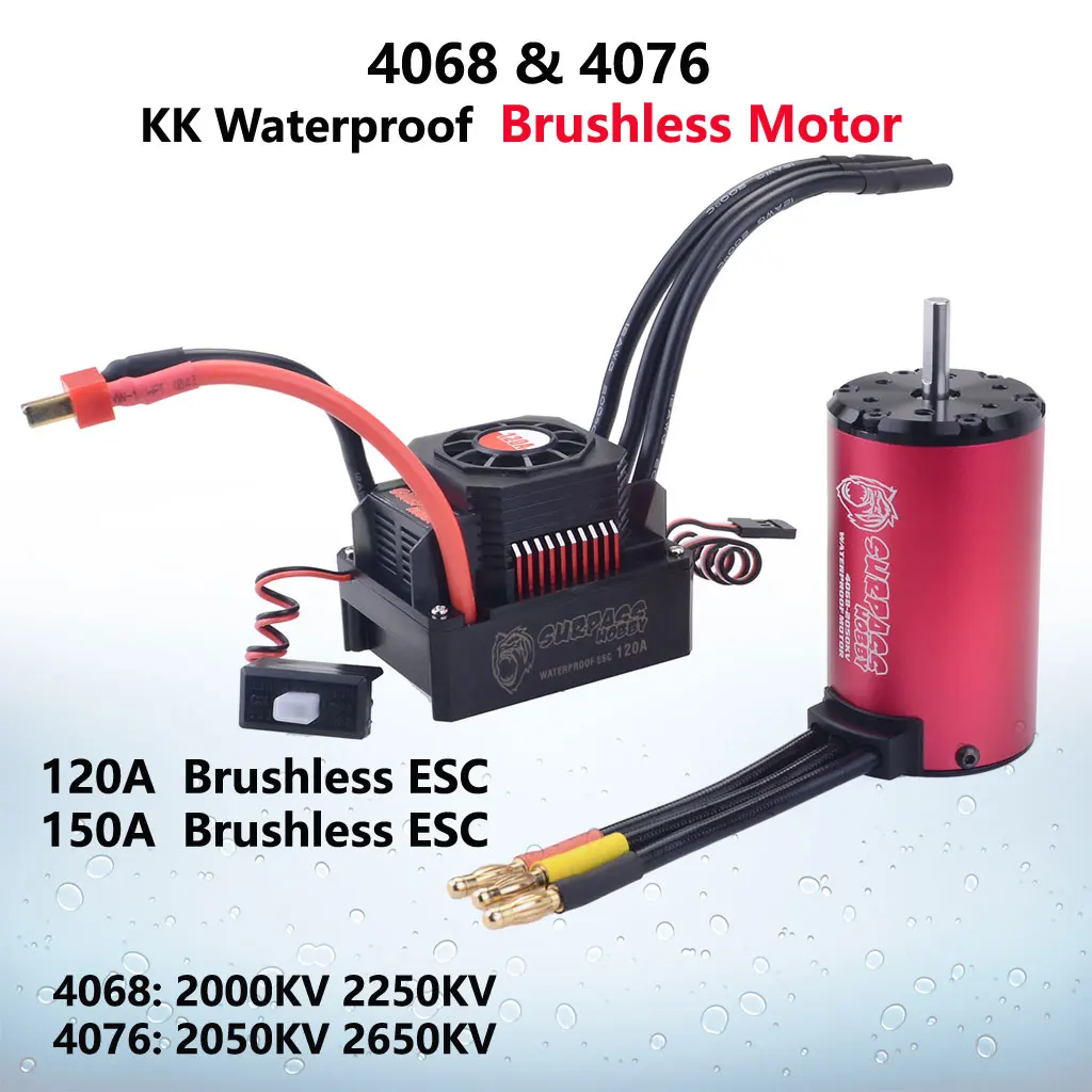 SURPASS HOBBY KK 4068 4076 Waterproof Combo Brushless Motor w/120A 150A Brushless ESC for 1/8 RC Drift Racing Car RC Model Parts