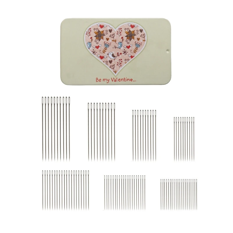 Big Eye Hand Sewing Needls Set with Threaders and Storage Case for Stitching Dropship