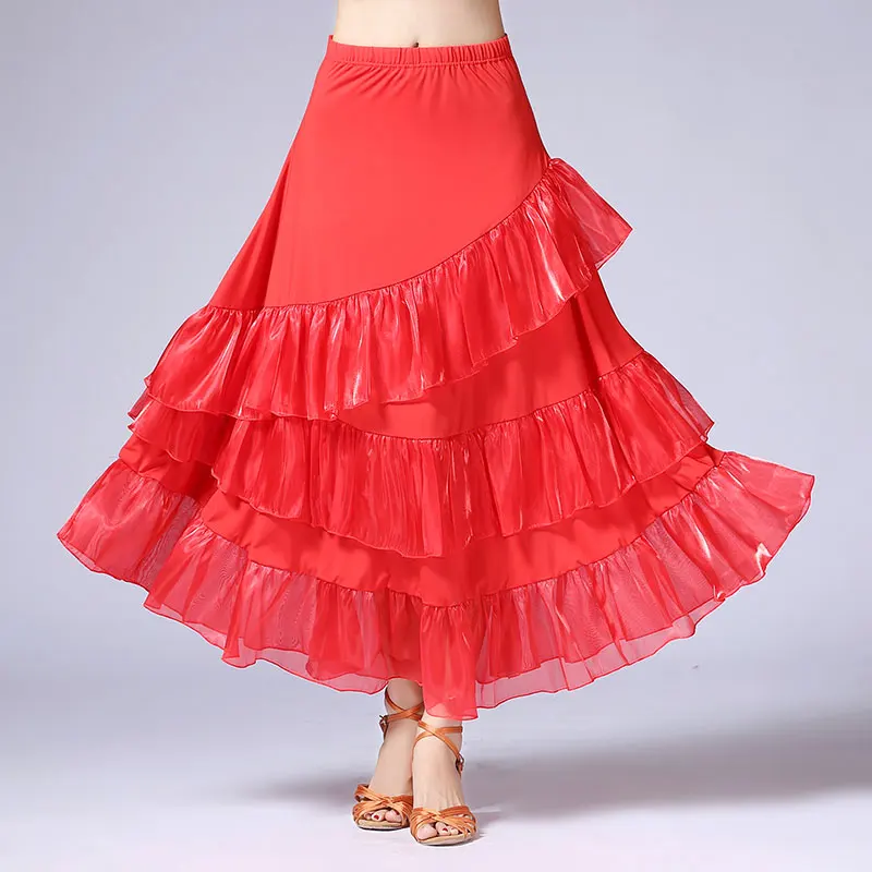 New Style Performance Modern Dance Costume Tango Dance Skirt Ballroom Dance Costume Flamenco Skirts Stage Waltz Skirts