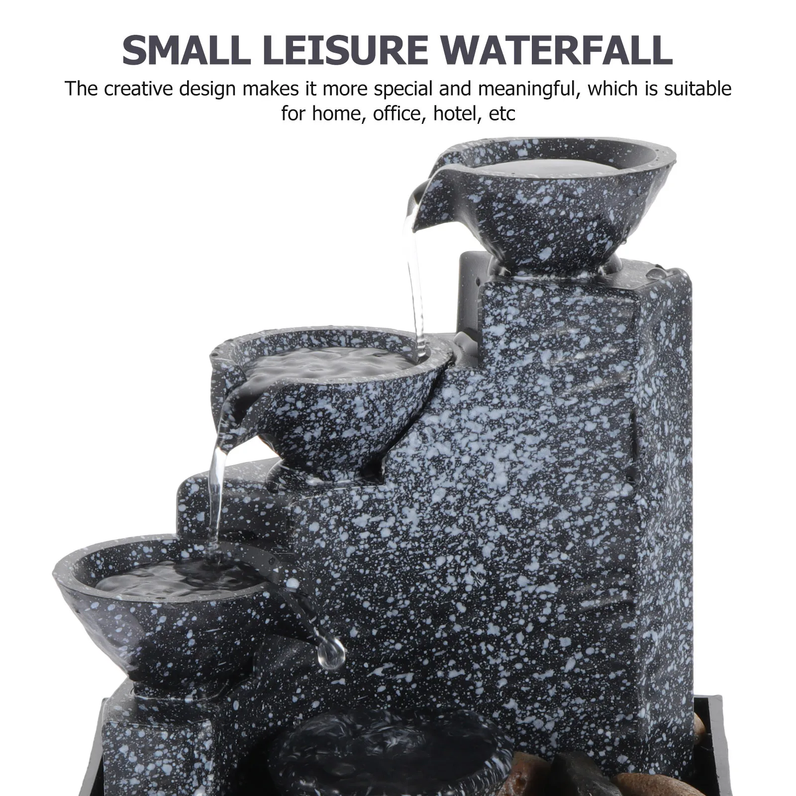 

1 set 1 Set Portable Fountain Resin Small Fountain Decor For Home Garden Office Waterfall Ornament Home Decor Mini Statue