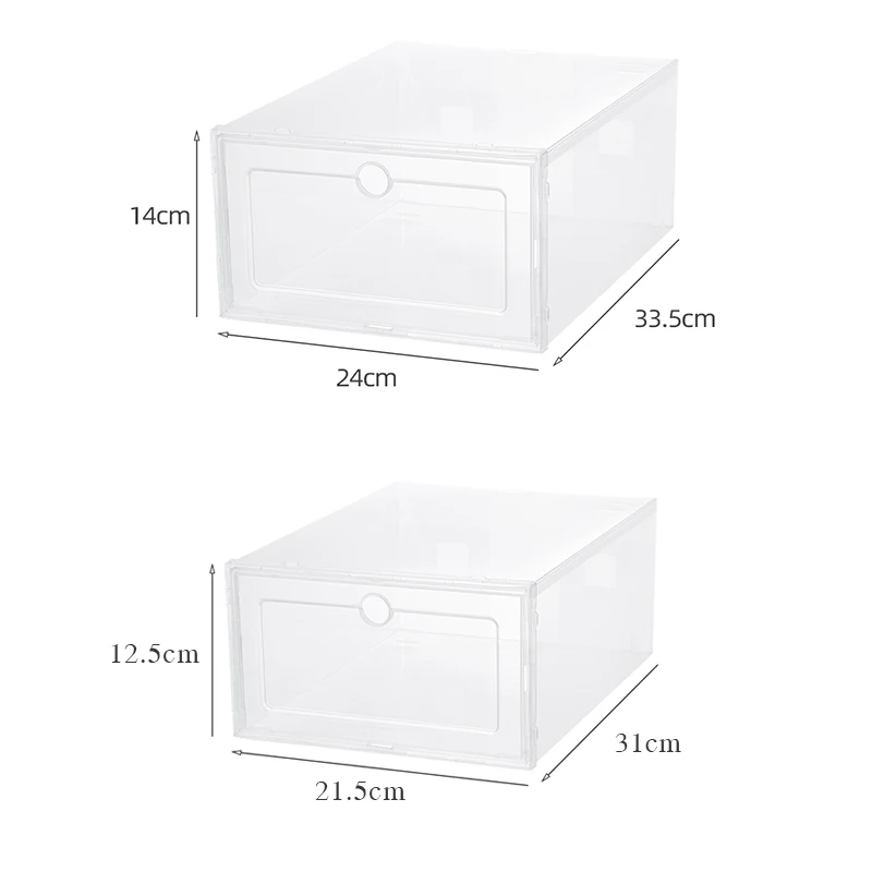 NEW Clear Fold Plastic Shoes Case Thickened Transparent Shoes Box Storage Door Home Closet Shoes Organizer Case Shelf Stack