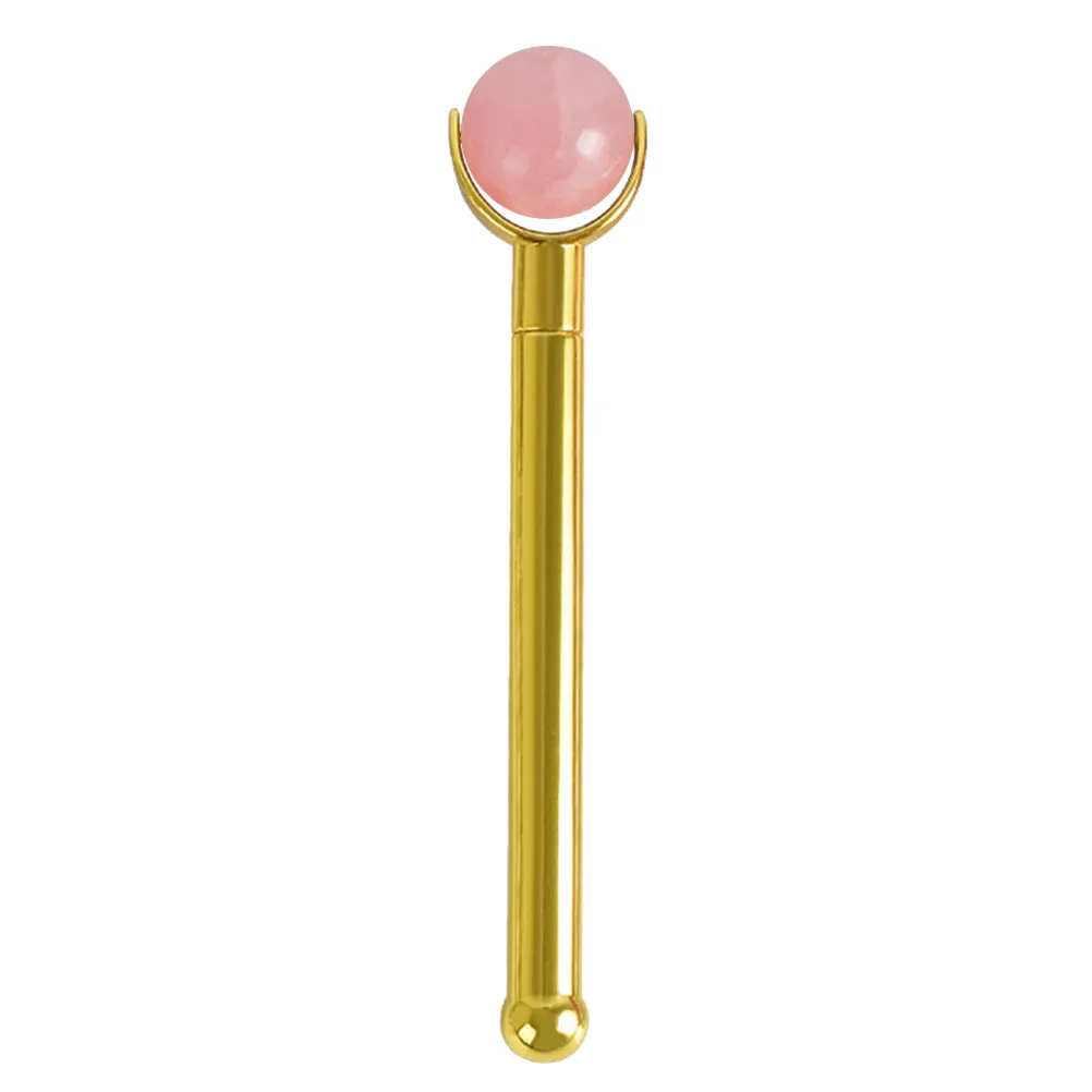 Handmade Facial Roller Pink Roller Rose Gold Metal Handle Skin Care Massager Face Massage Tool Anti Aging Lightweight Easy to
