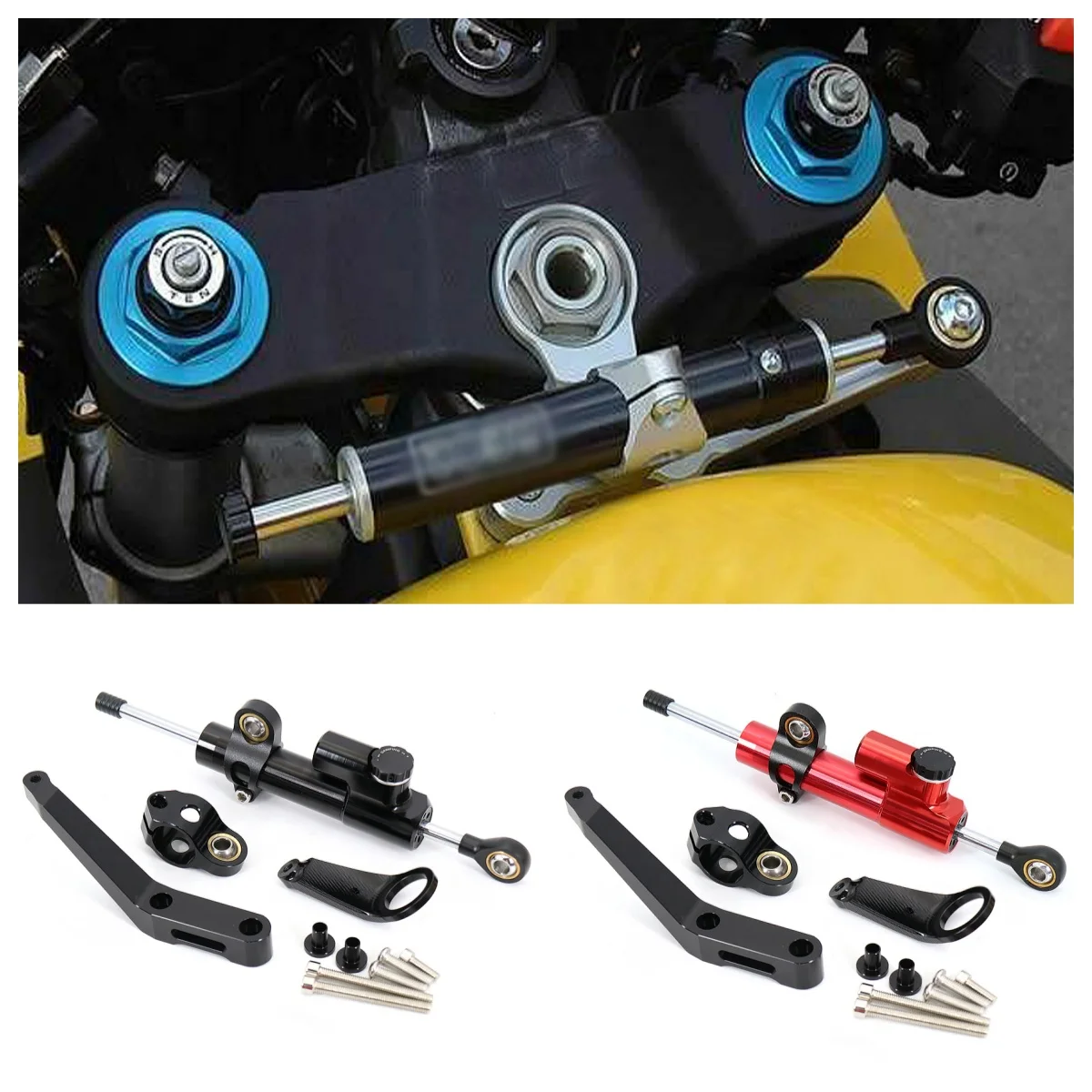 

New Motorcycle CNC Aluminum Steering Damper Adjustable Damper Stabilizer Bracket Mount Kit For Honda CBR954RR CBR929RR CBR900RR