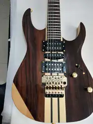 High-end custom 6 string electric guitar, neck running through body, rose wood veneer, gold hardware, free shipping