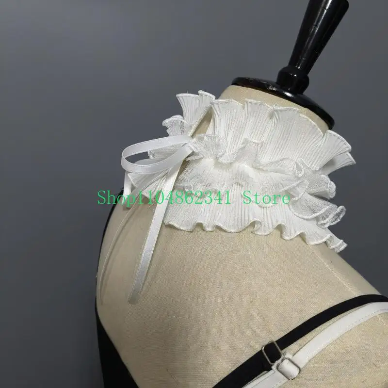 5ASD خمر الكشكش طوق الدانتيل القابل للفصل رقبة طوق النساء العنق بلوزة تزيين الرقبة الزخرفية للموضوع حدث