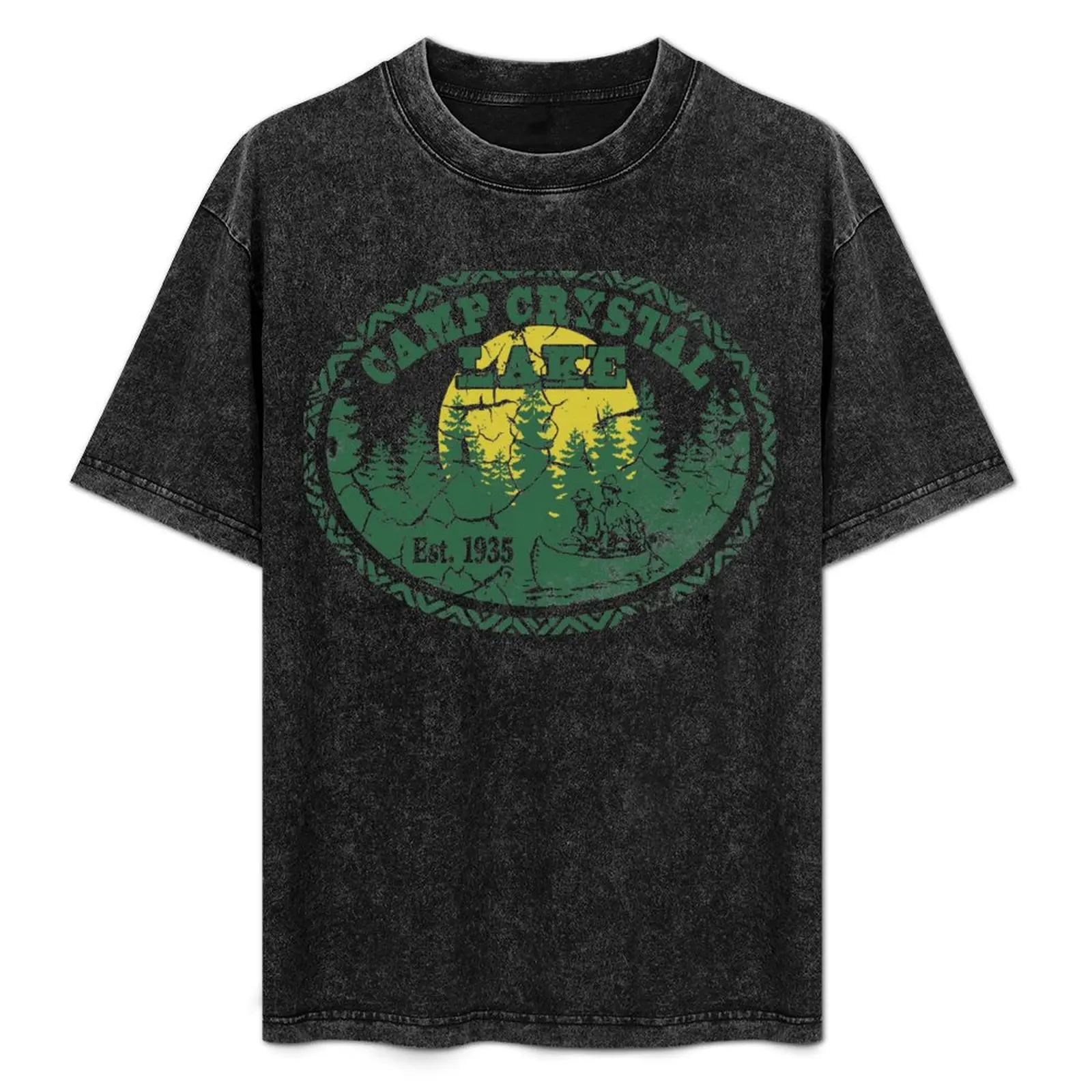 

Camp Crystal Lake Retro Distressed T-Shirt t shirt man casual cotton t shirt pack T-Shirt