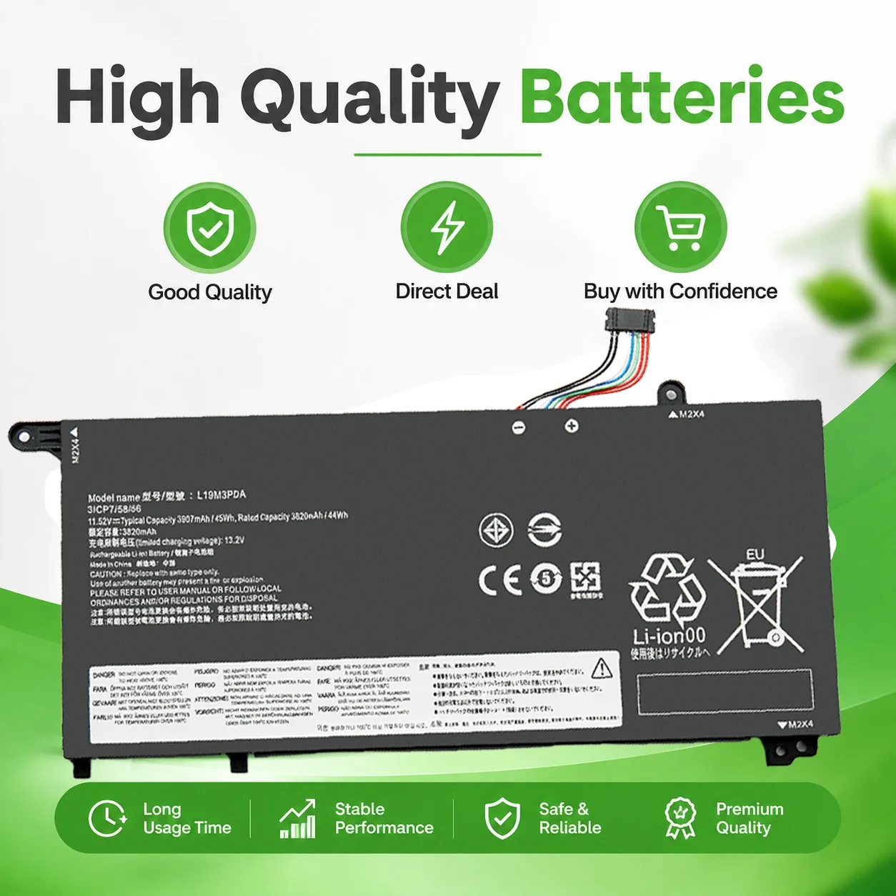 SOMI L19C3PDA LI9L3PDA 44WH Laptop Battery For Lenovo ThinkBook 14 15 G2 ITL Are G3 ACL ITL G4 ABA SB10Z21208 L19M3PDA