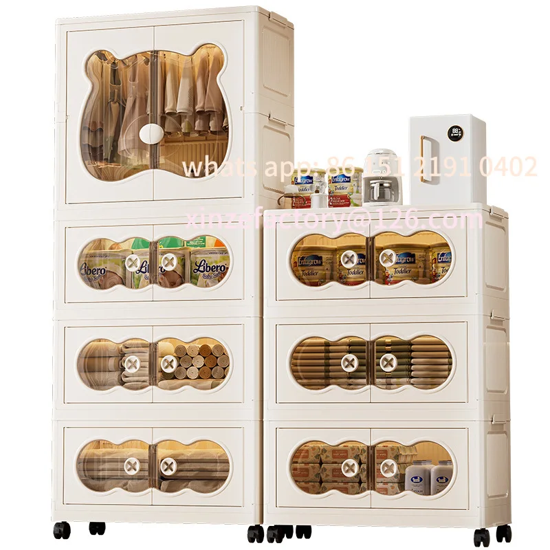 

Customizable Storage Cabinet Household Cartoon Magnetic Double Door Folding Locker