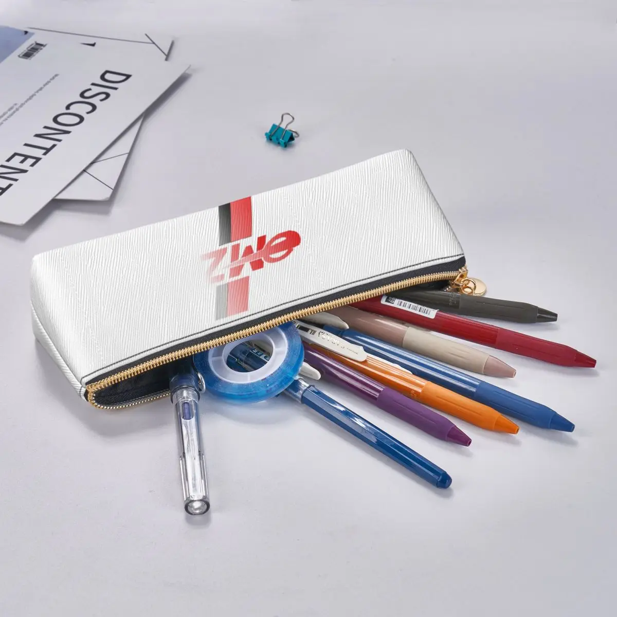 OMZ MZ World-estuche para lápices de motocicleta Vintage para niños y niñas, caja de bolígrafos, bolsa de lápices, suministros de papelería, bolsa porta bolígrafos