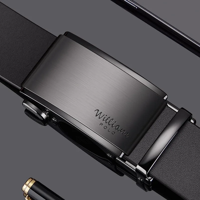 Men Belt Brushed craft Leather branded Belt for men Top Quality True luxury belt for men with male metal automatic buckle