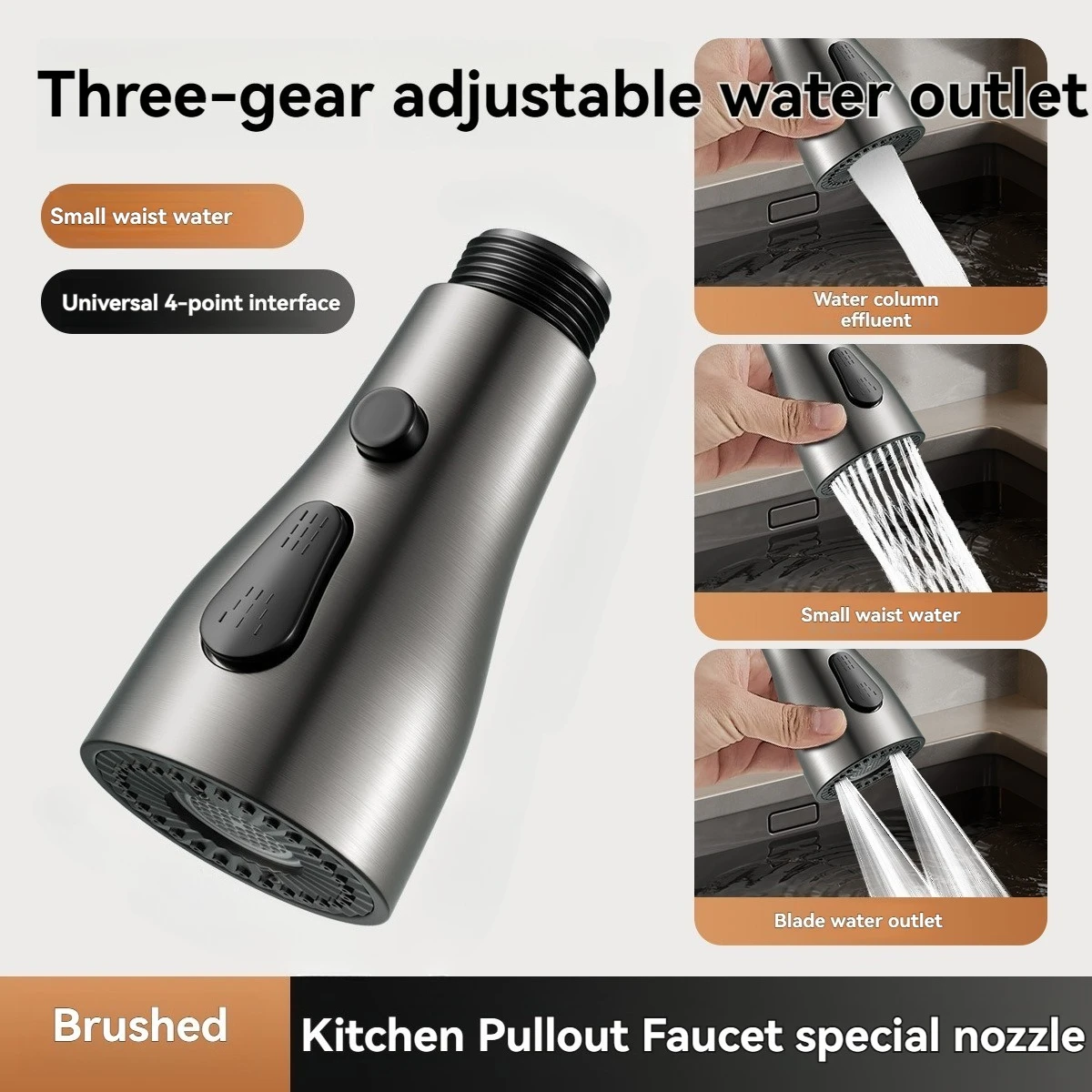 ABS Kitchen Pull Out Faucet Sprayer Nozzle Sprayer Durable Water Saving Shower Spray Head Bathroom Basin Sink Tap Replacement