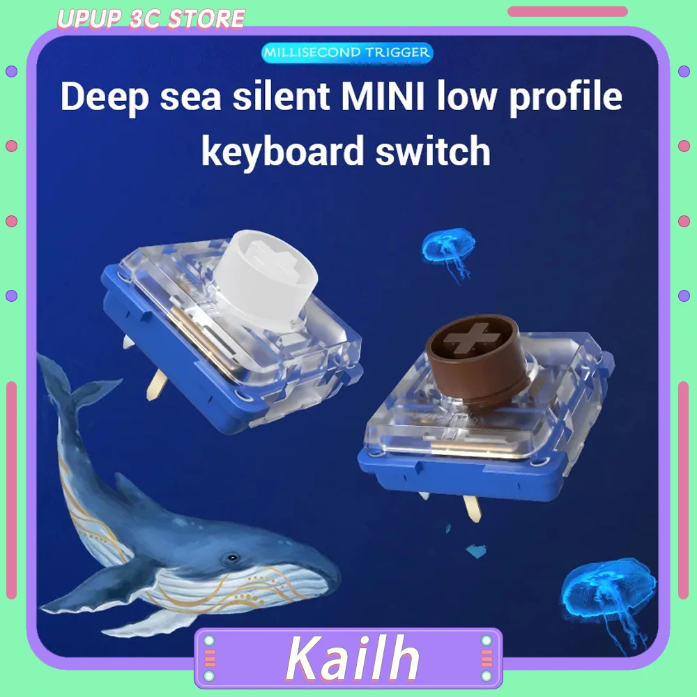 Kailh Deep Sea Silent Low Profile Keyboard Switch MINI Hitbox Mechanical Keyboard Switch Deep Sea Island Whale Landing Custom