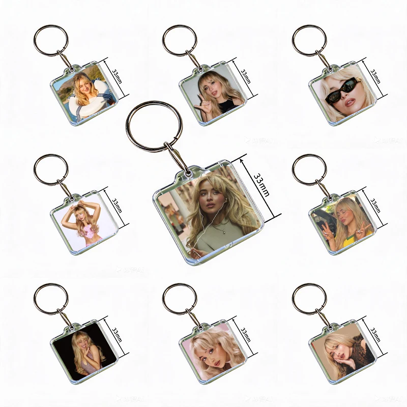 S-Sabrina Carpenter Acrylic Keychain Handmade Hanging Ornaments for Clothes Backpack Decoration Accessories Gifts with Friends