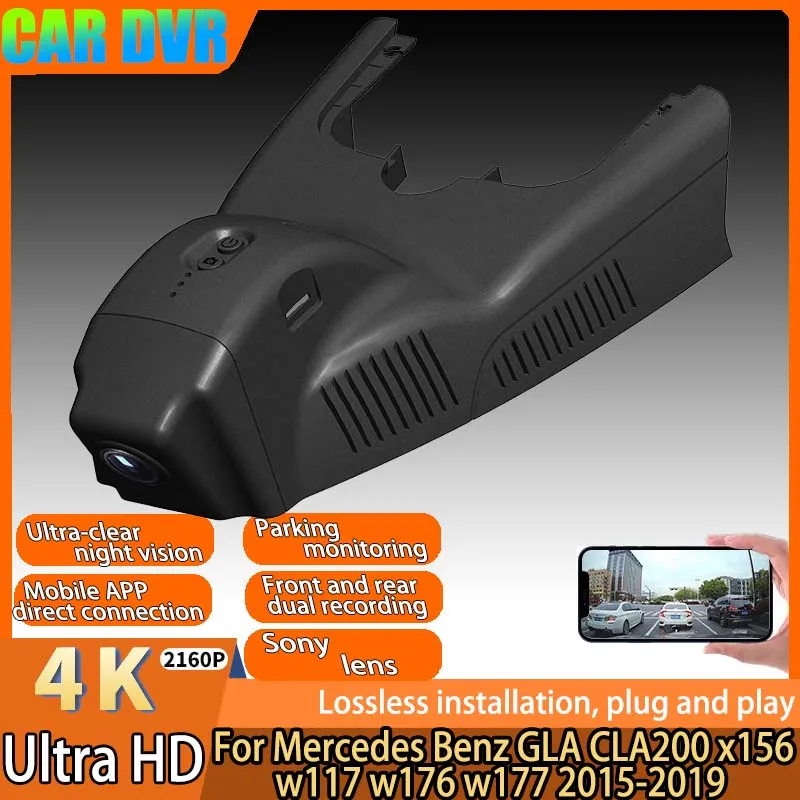 

4K Plug And Play Easy installation Wifi Car DVR Dash Cam For Mercedes Benz GLA CLA200 x156 w117 w176 w177 2015-2019