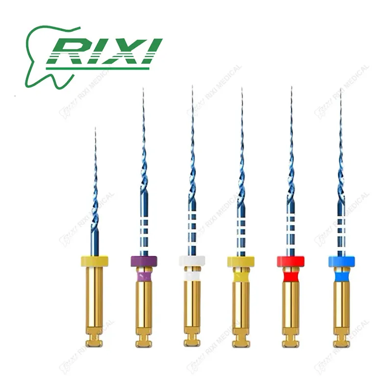 RIXI 6pcs Dental Rotary Files Blue 10 boxes Dental MRF Blue Root Canal Files Use for Root Canal Factory Price