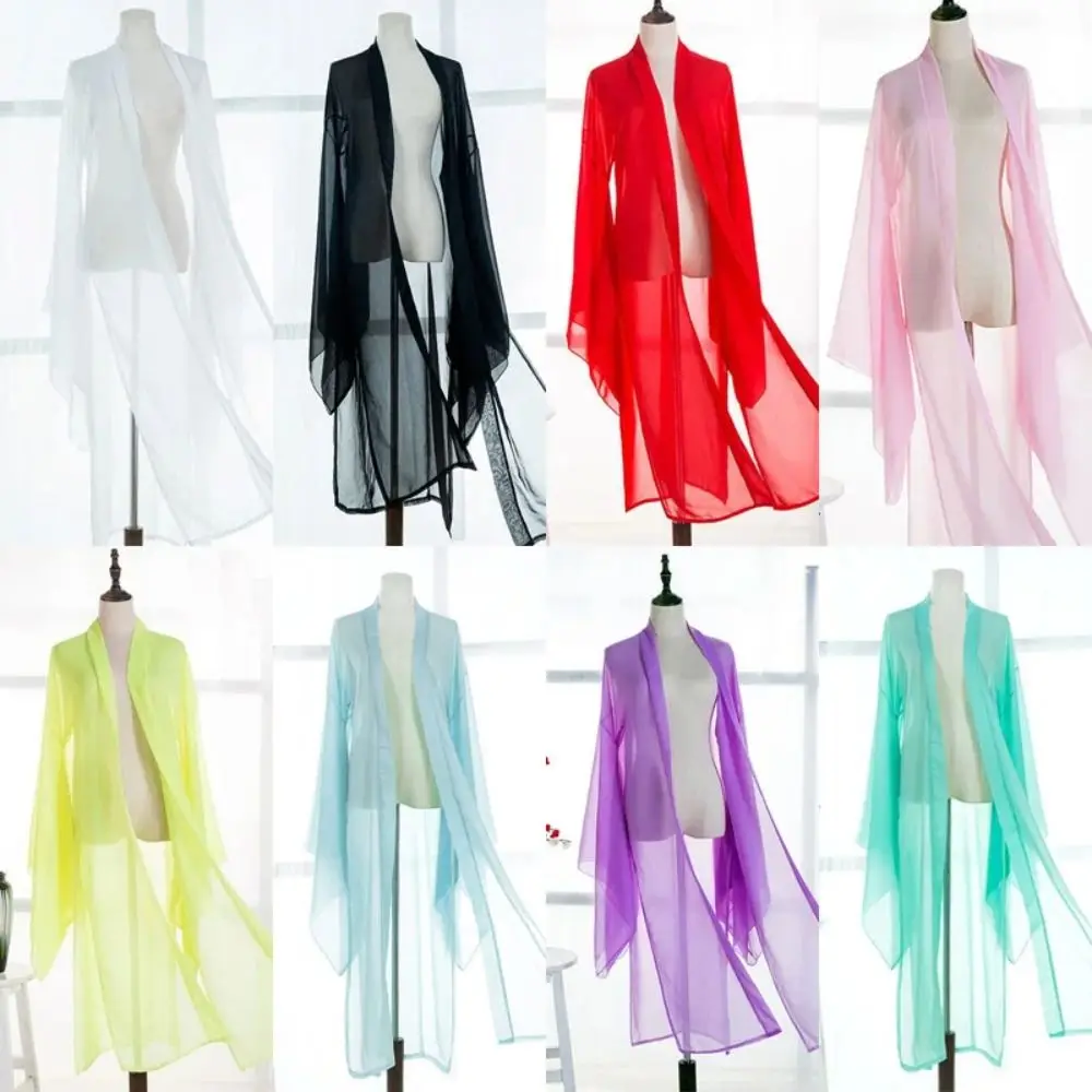 

Long-sleeved Shirt Hanfu Cardigan Chinese Thin Hanfu Traditional Mujer Chiffon Classical Folk Traditional Hanfu Overcoat