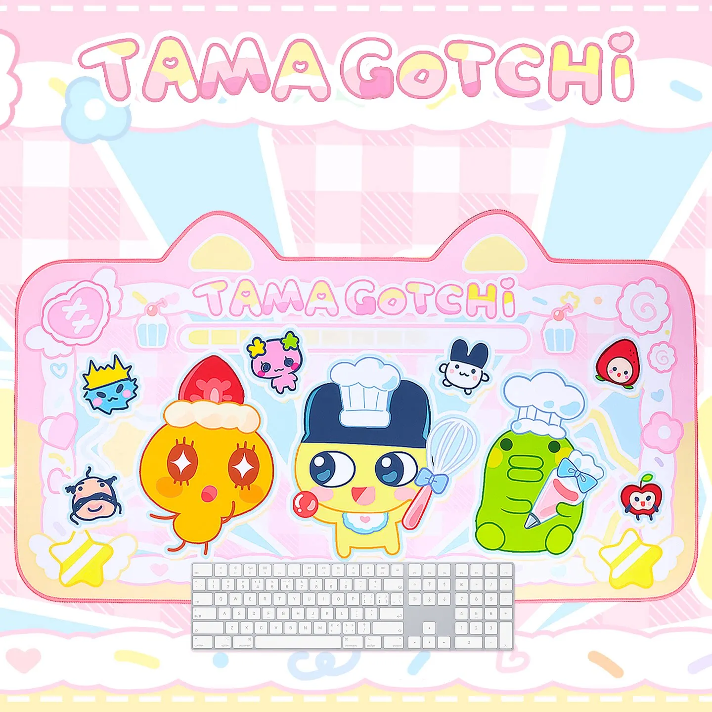 

Cartoon Cute Tamagotchi Large Special-shaped Mouse Pad Home Cushion Thick Anti-slip Rubber Keyboard Pad Suitable for Girls