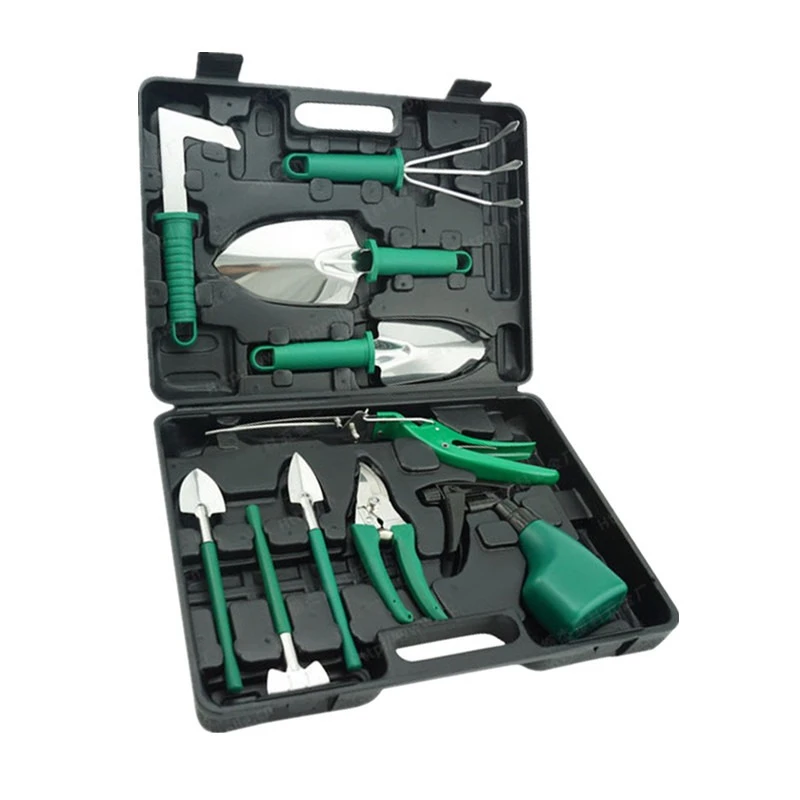 

Gardening tool set, gift box, pruning scissors, shovel, rake, shears, watering can, ten-piece set, household floweR
