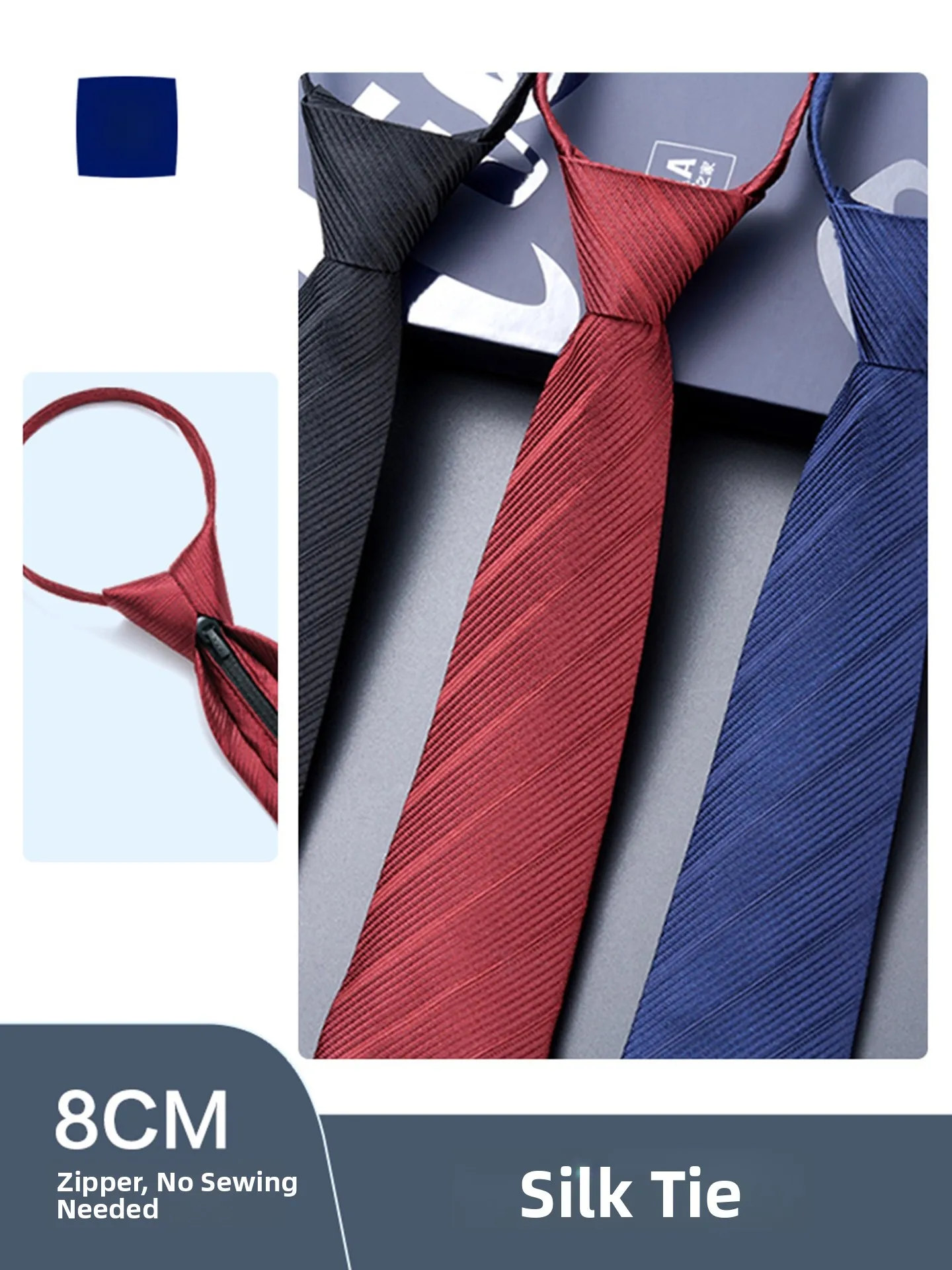 silk-tie-zipper-no-tie-wedding-groom-suit-accessory-men's-silk-boxed-necktie-business-style-arrowhead-pattern-winter-collection