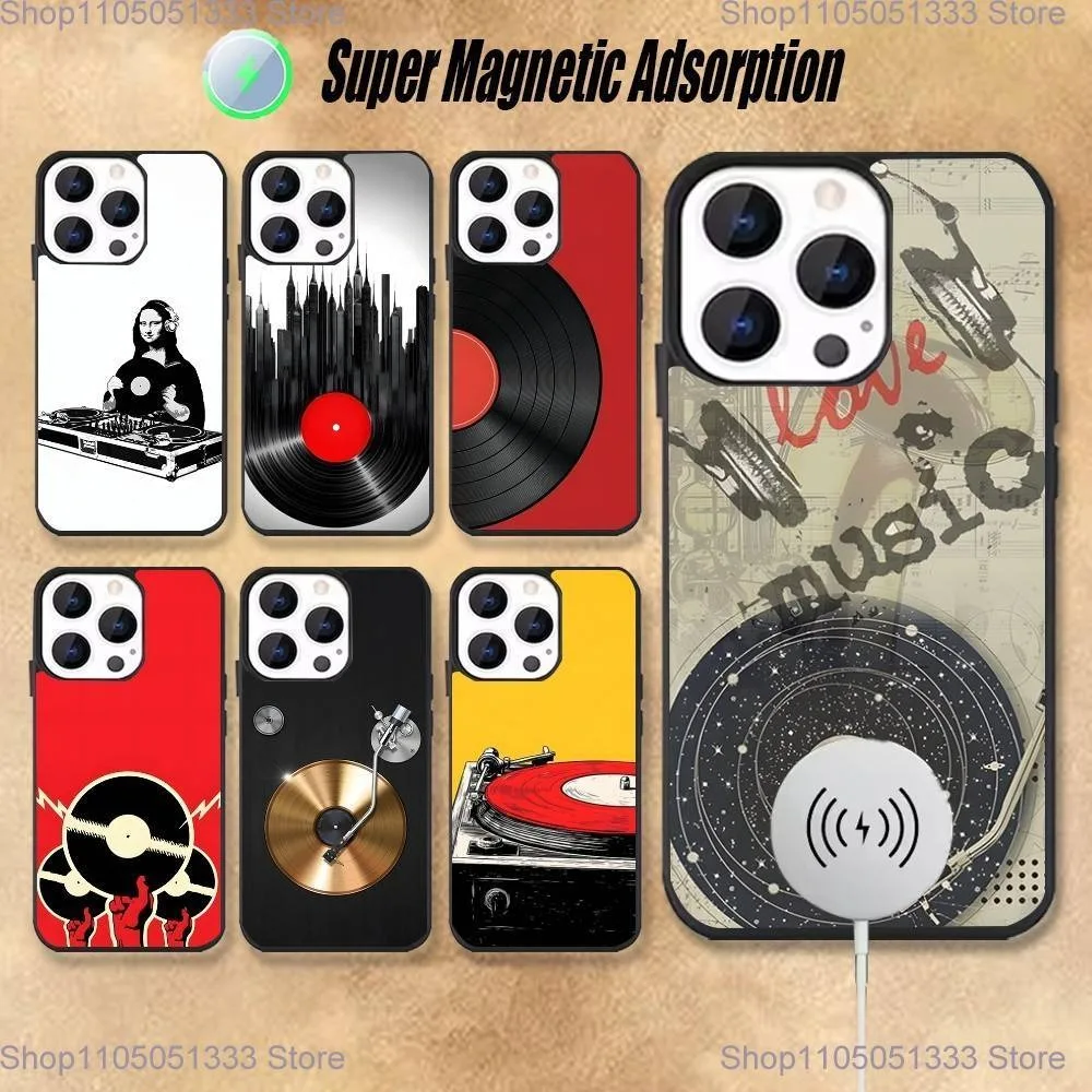 

Vinyl DJ Record Art Phone Case For iPhone 17,16,15,14,13,12,11,Pro,Max,Plus,Mini,Magsafe,Magnetic Wireless Charging Case