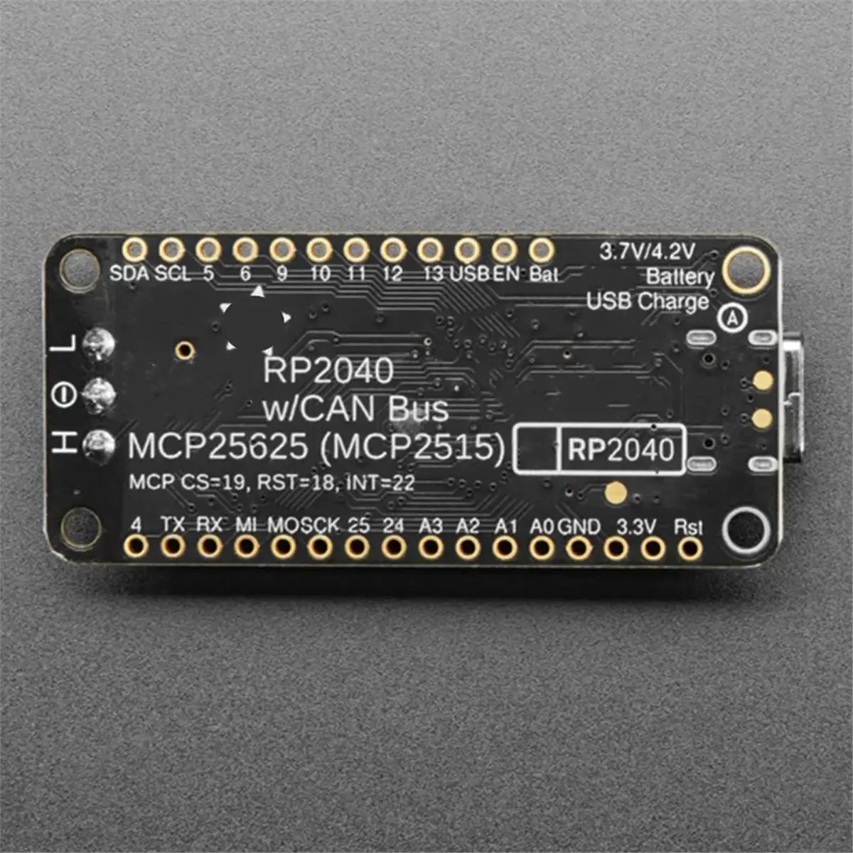 RP2040 CAN Bus with MCP2515 CAN Controller, STEMMA QT, 5724 Development Board, SPI CAN Interface for