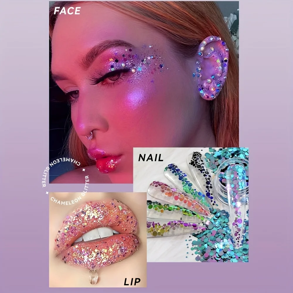 カメレオン グリッター アイシャドウ ジェル フェイス ボディ リップ ヘア グリッター ショー ステージ