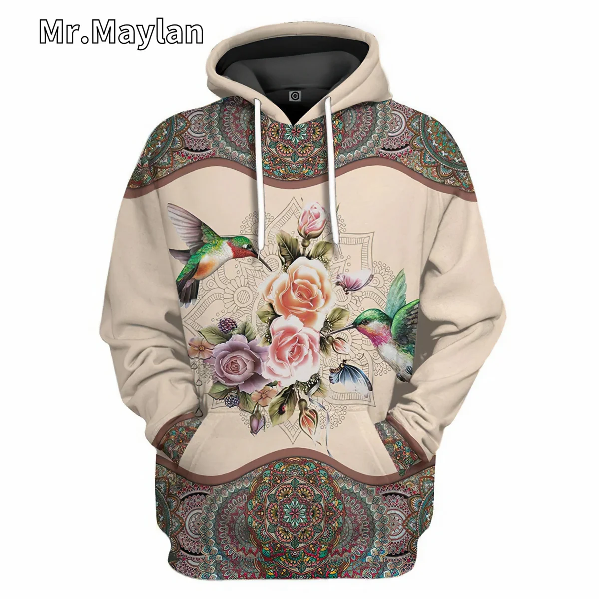 Hummingbird Mandala 3D Full Printed Vintage Hoodie Women Men Sweatshirt Streetwear Zip Pullover Casual Jacket Tracksuits