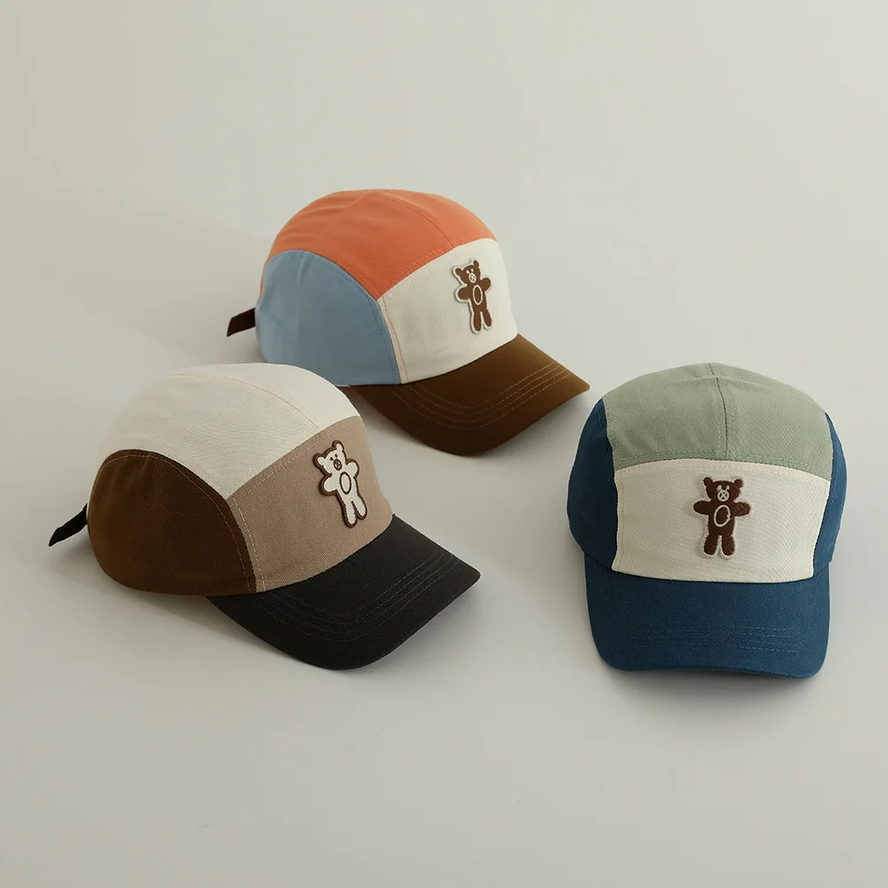 Casquette de baseball en coton ours pour enfants, chapeaux de bébé, chapeaux décontractés, casquette coréenne pour enfants, filles et garçons, accessoires d'automne et de printemps, 2 à 8 ans, nouveau